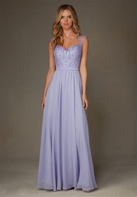 Sparkly Light Purple Lilac Open Back Cap Sleeves Chiffon Bridesmaid Dress Lavender Bridesmaid
