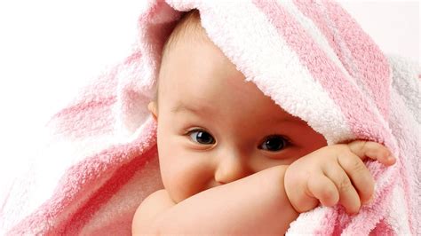 Cute Baby Is Under Pink White Towel Hd Cute Wallpapers Hd Wallpapers