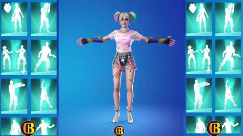 Fortnite Harley Quinn Skin Showcase With Icon Series Dances And Emotes Fortnite Dc Series Youtube