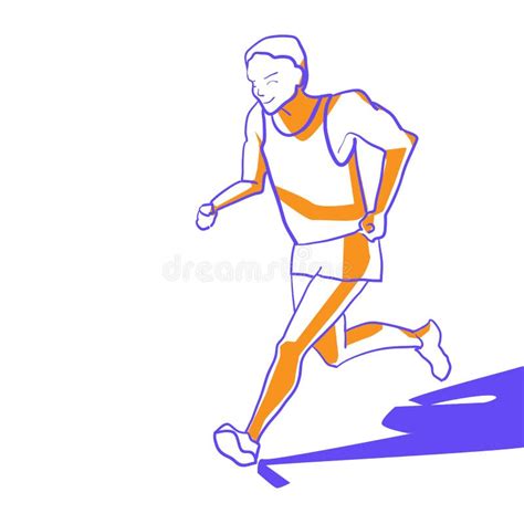 Running Man Hand Drawn Sketch Vector Illustration Template For