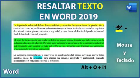 Como Resaltar Texto En Word 2019 Y Como Quitar Resaltado De Texto