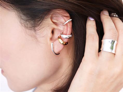 Earlobe Cuff Earrings 925 Sterling Silver Trendy Fashion Jewelry