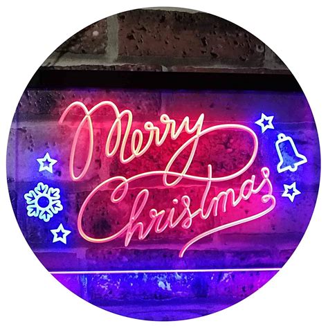 Merry Christmas Led Neon Light Sign16 X 12 Red And Blue Neon Light