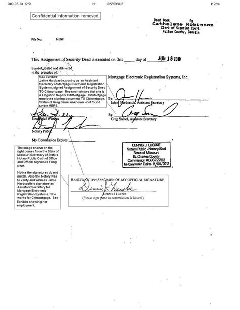 Examples Of Signed Notary Documents Free Documents