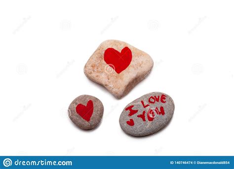 A Simple Message Of Love Painted On Stones Stock Photo Image Of Heart