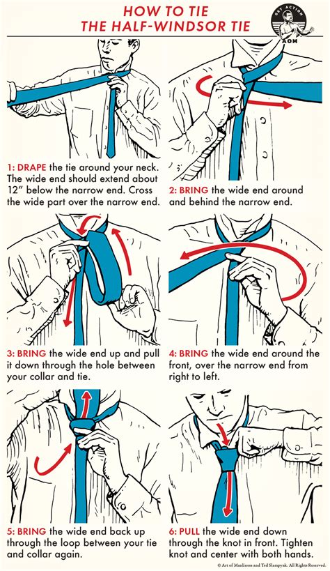 How To Tie A Half Windsor Knot An Illustrated Guide The Art Of Manliness
