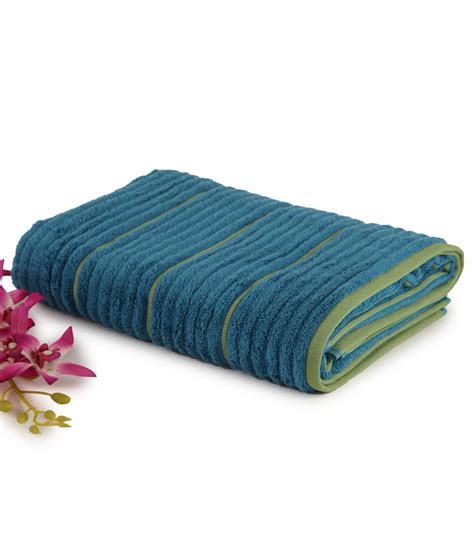 Spaces Single Cotton Bath Towel Blue And Green Buy Spaces Single
