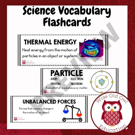 Science Vocabulary Cards Set 1 Teacha