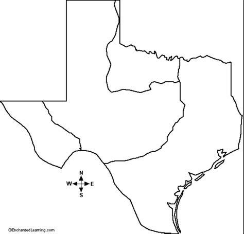 Regions Of Texas Outline Map