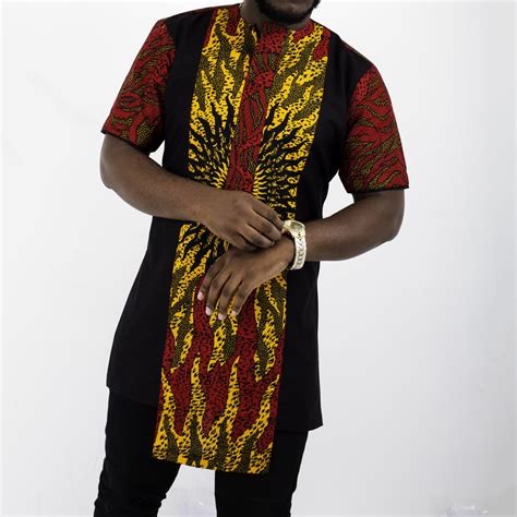yaw-men-s-african-print-traditional-shirt-dress-red-and-yellow-ankara-fabric-black-chimzi
