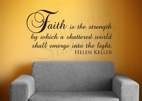 Faith Is The Strength By Which Vinyl Wall Statement Vinyl Quote059