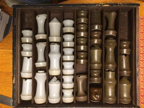 Mid Century Modern Ceramic Chess Set Large Pieces Nice Ebay Mid