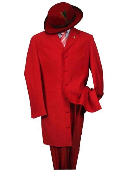 Mens Metalic Hot Red Fashion Dress Zoot Suit 38 Inch Long Khp Photo