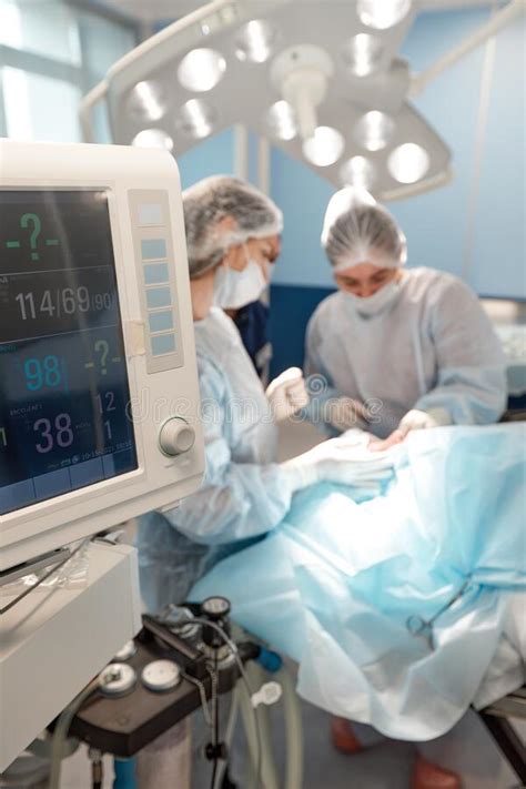 Monitoring Of Patient S Heart In Intensive Care Unit Stock Image