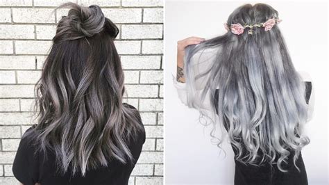 Inspiring black & grey, white ombre hairstyles for women with hair extensions. The Gray Hair Trend: 32 Instagram-Worthy Gray Ombré ...