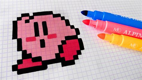 Como Dibujar A Kirby Para Minecraft Pixel Art How To Draw Kirby My