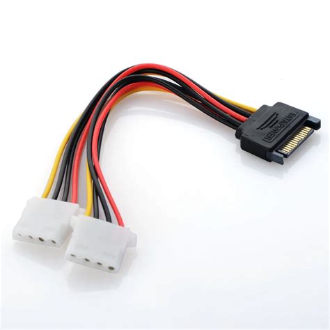 NEW Computer Cable SATA Power Splitter 1 Male To 2 Female 4 Pin IDE