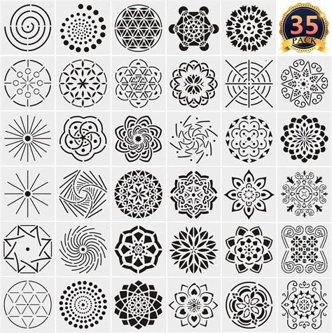 Buy 35 Pack Mandala Dotting Stencils Template Mandala Dotting Stencils