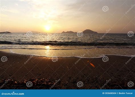 Seaside Town Of Turgutreis And Spectacular Sunsets Stock Photo Image