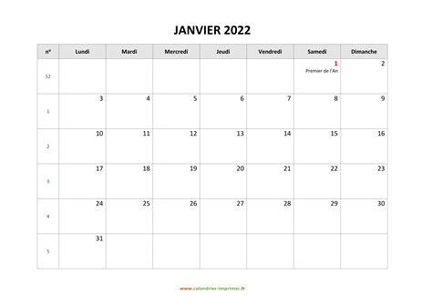 Calendrier Mensuel 2022 à Imprimer Blog Calendrier Semaines 2022