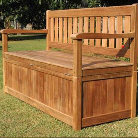 Our teak farmhouse dining bench is perfect for large gatherings of family and friends. Dunbar 150cm Teak Garden Storage Bench (com imagens) | Diy ...