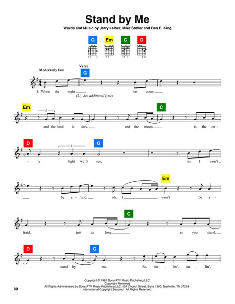 Guitar Chords Stand By Me Musical Chords