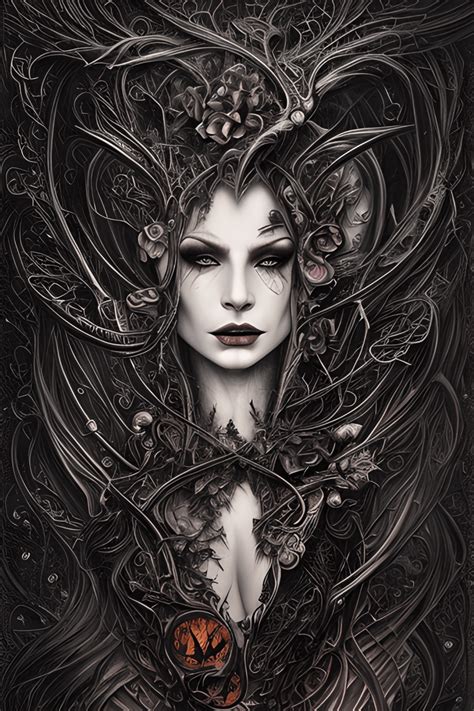 Backlit Dark Beautiful Female Vampire Painting · Creative Fabrica