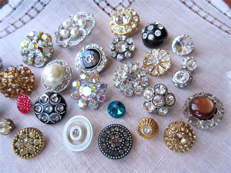 Rhinestone Buttons Metal Buttons Vintage Rhinestone Buttons Etsy