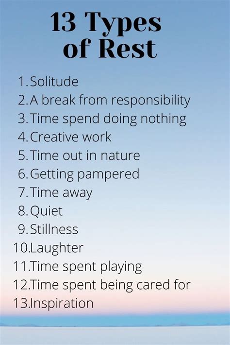 13 Types Of Rest