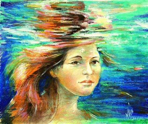 Girl Underwater From The Naiad Series Modern Painting Of Underwater