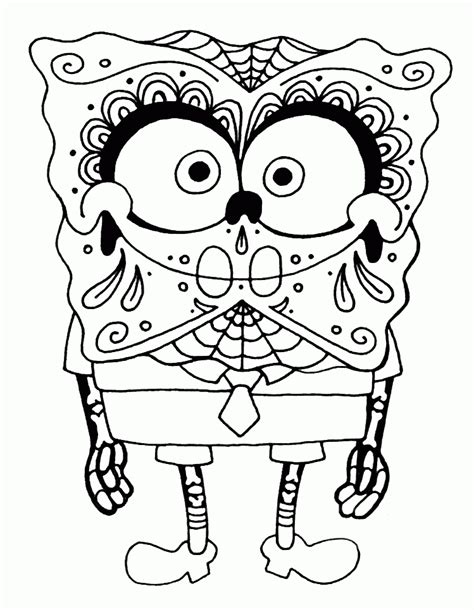 Download all these spongebob halloween coloring pages printable for kids. Simple Sugar Skull Coloring Pages - Coloring Home