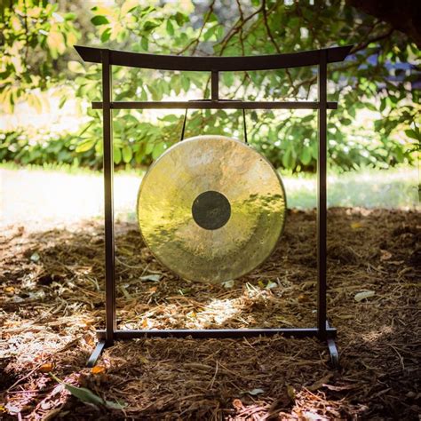 16 Gongs On Sacred Space Outdoor Stand Gongs Sacred Space Gong