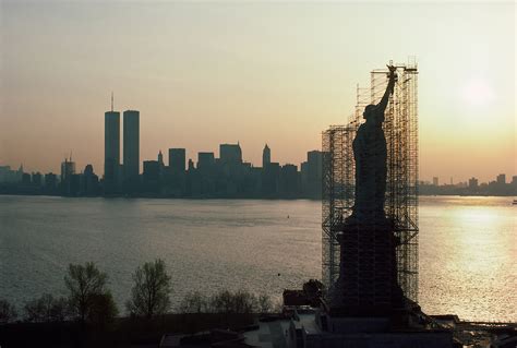Statue Of Liberty Being Repaired With Scaffolding And
