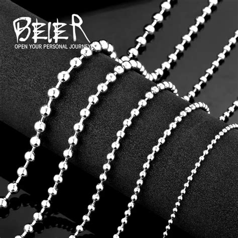 buy 2 4 3 4 5 6mm 316l stainless steel ball necklace chain for pendant bn1002