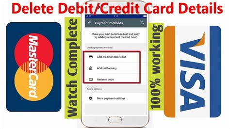 When you're done, go back to payment methods and input your card details again. How to Delete Debit/Credit Card Details from Google Play ...
