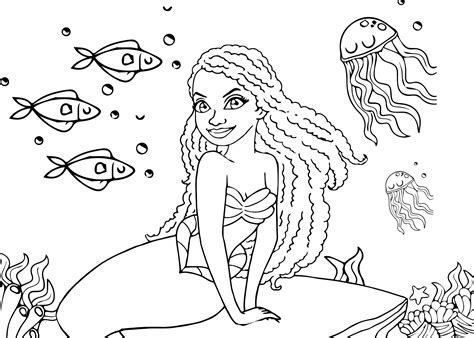 The Little Mermaid 2023 Coloring Pages Halle Bailey as Ariel - Etsy Canada