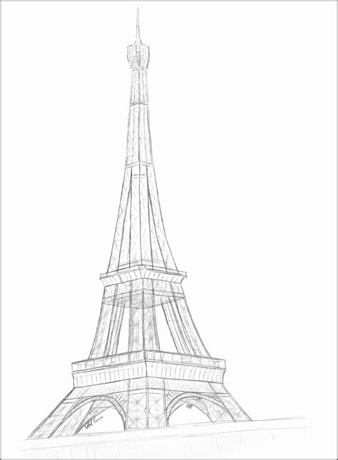 Drawing Easy Step By Step Paris Eiffel Tower Jameslemingthon Blog