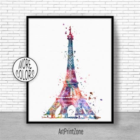 Paris Eiffel Tower Wall Art Decor France Print Decor Etsy