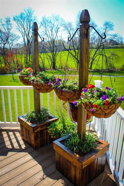 Decorate Your Patio With Pretty Flowers In A Hanging