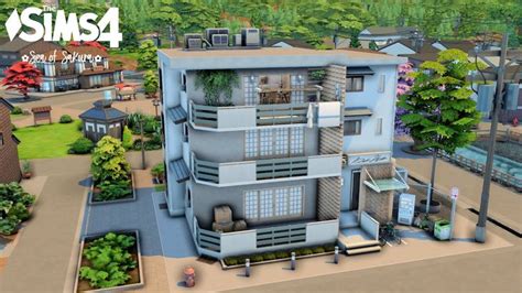 Hanamigawa Apartments 🌸🌃 Mt Komorebi The Sims 4 No Cc Stop