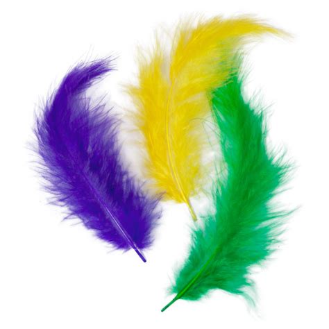 10g Craft Feathers: Mardi Gras Mix [] - MardiGrasOutlet.com
