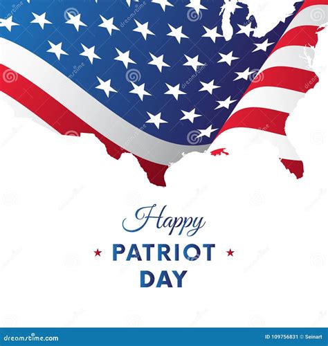 Happy Patriot Day Sticker Or Banner Red Gradient Background Waving