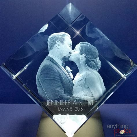 D Crystal Photo Cube With Personalized Photo Laser Engraving Etsy