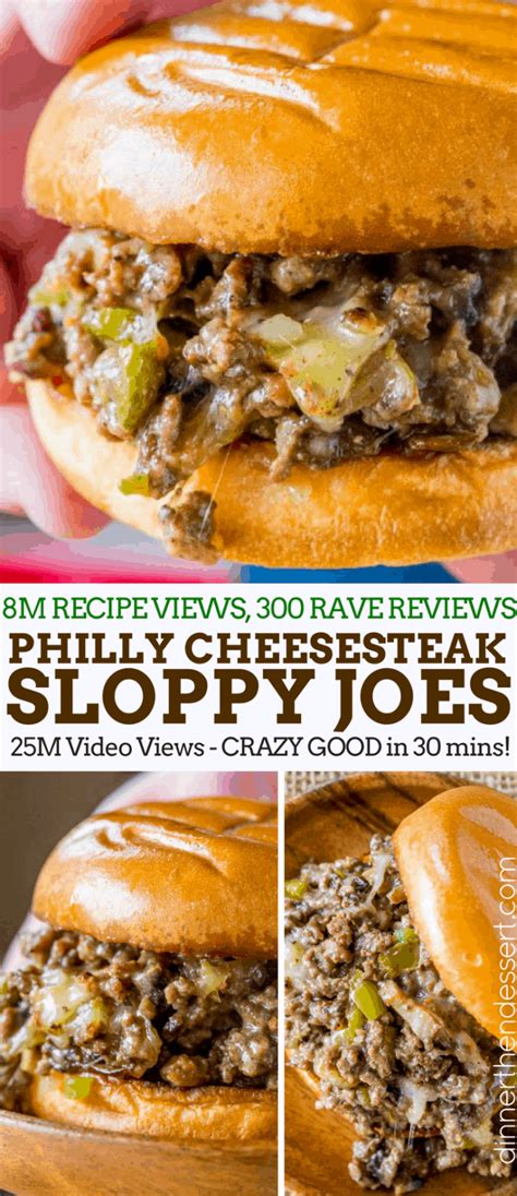 Philly cheesesteak sloppy joes are a 30 minute dinner recipe. Philly Cheese Steak Sloppy Joes - Dinner, then Dessert