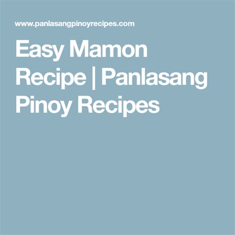 Easy Mamon Recipe Mamon Recipe Panlasang Pinoy Recipe Mamon