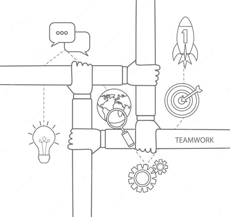 Premium Vector Teamwork Concept Linear