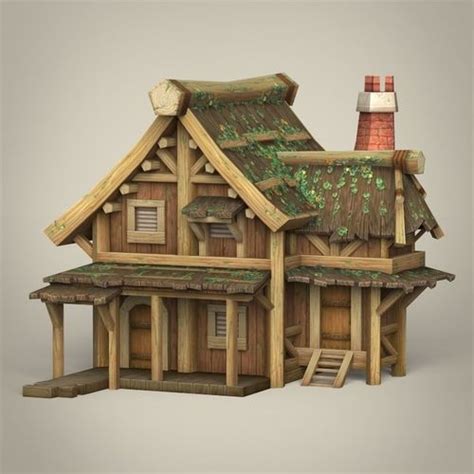 3d Model Game Ready Wooden House Cgtrader