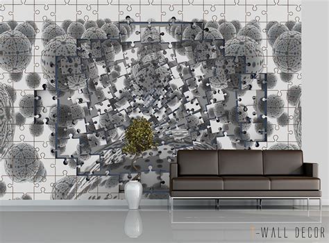 3d Puzzle Wallpaper Mural Wall Art Room Modern Design Wall Decor