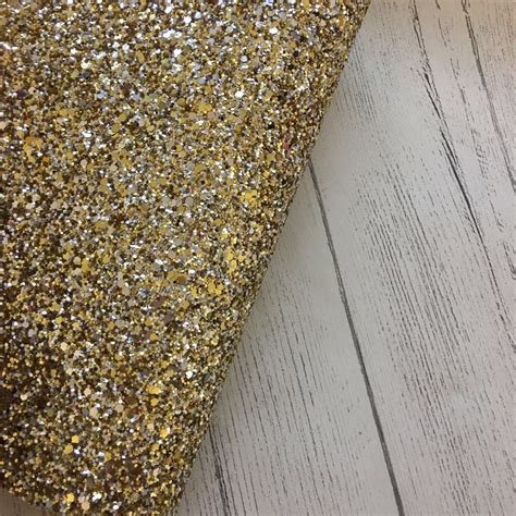Gold And Silver Mixed Chunky Glitter Fabric Icy Gold Etsy