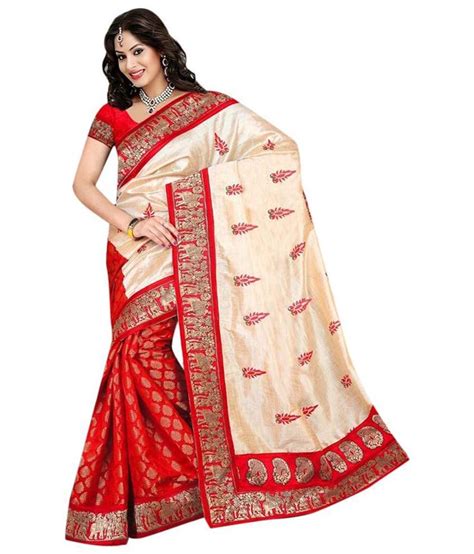 Roop Kala Fashions Red Bhagalpuri Silk Saree Buy Roop Kala Fashions